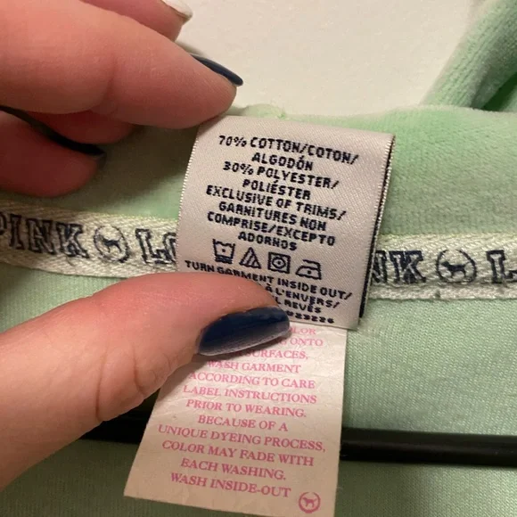 Green velvet zip up - Picture 4 of 5